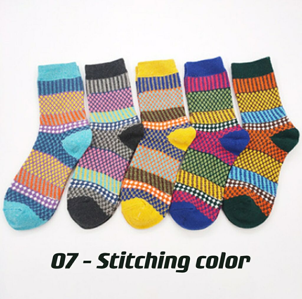 Ladies Winter Socks, Vintage Casual Boat Socks (5 pairs)