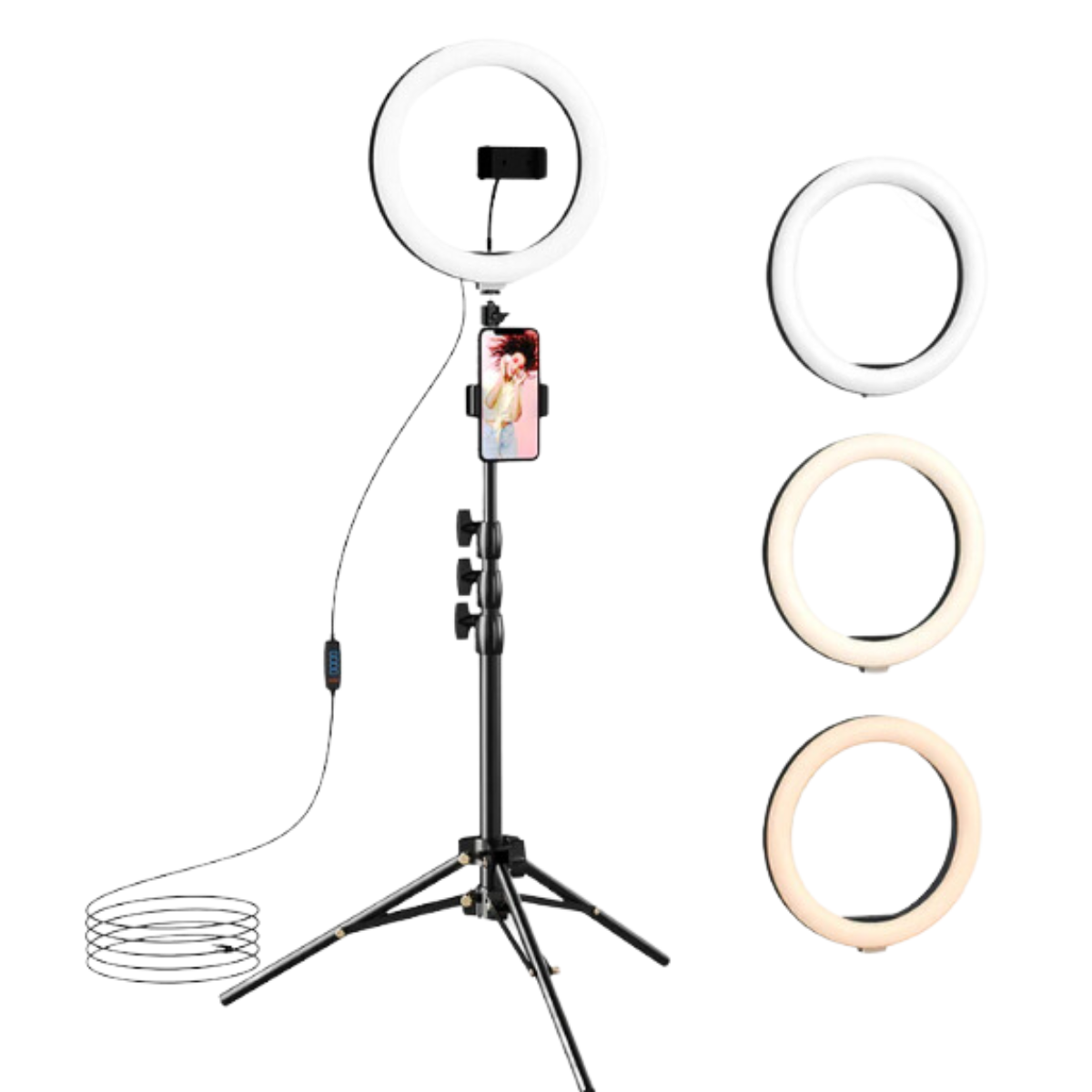 10" Ring Light with Tripod Stand and Phone Holder