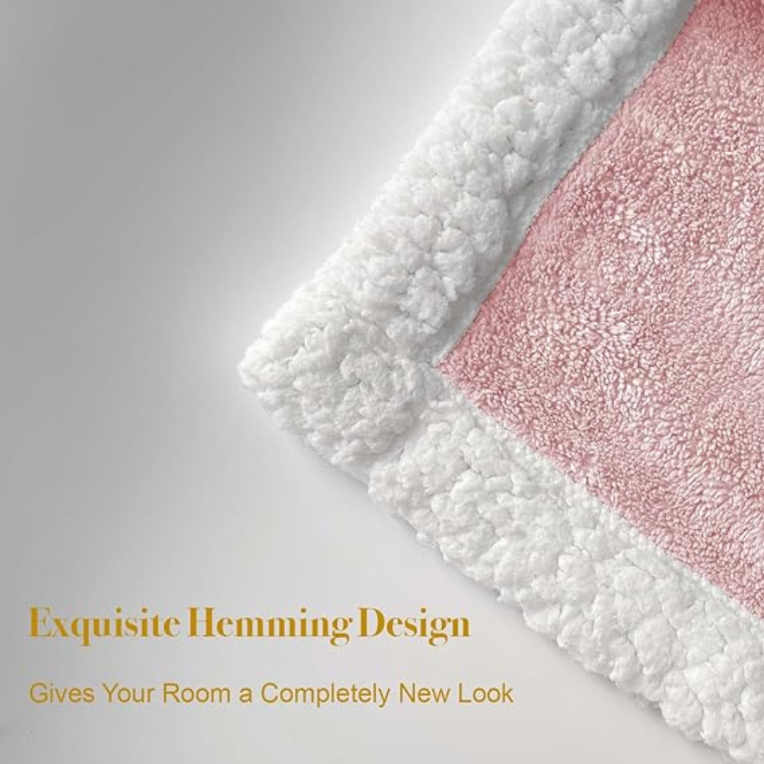 Cozcot Reversible Sherpa Fleece Flannel Throw Blanket