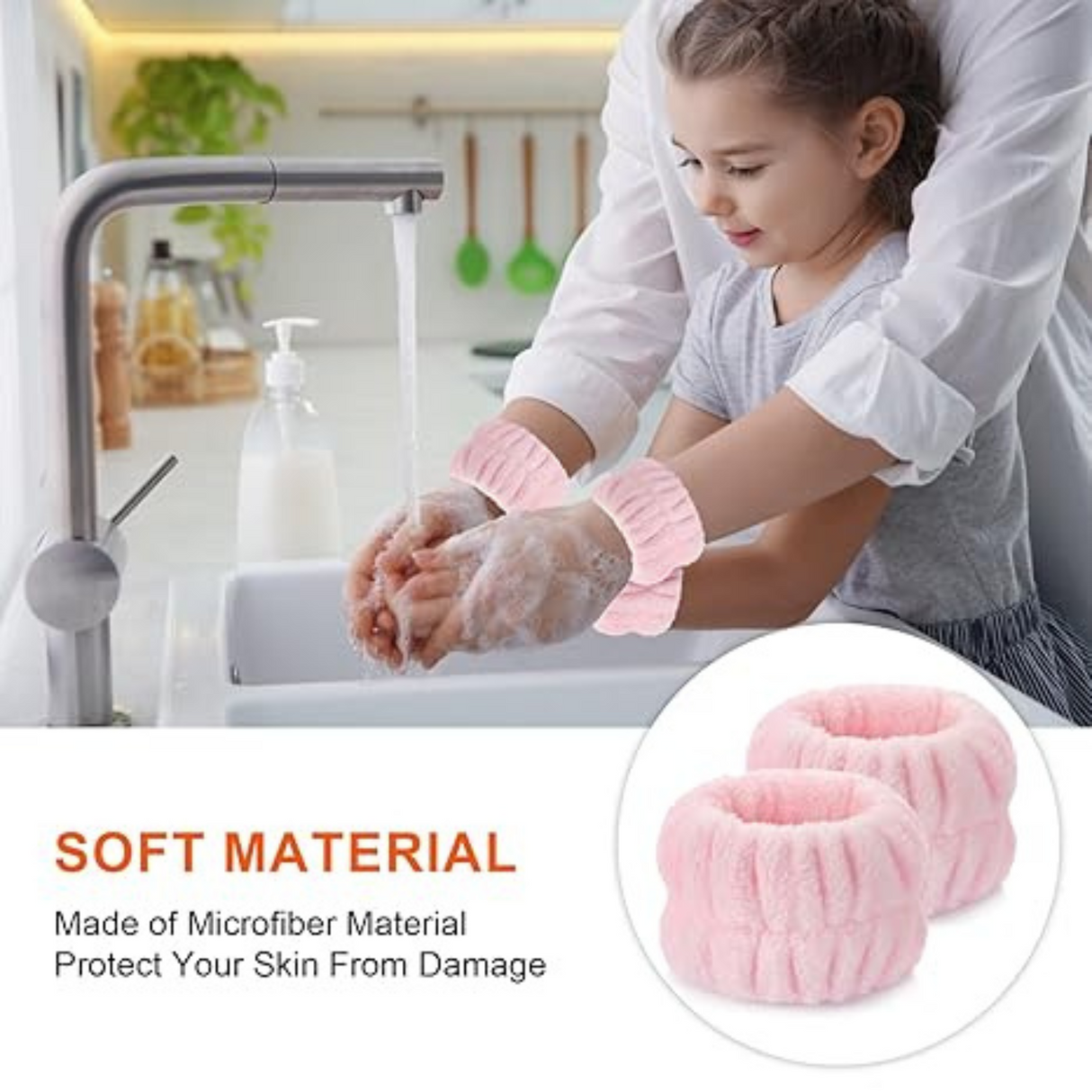 2pc Face Washing Absorbent Wristbands