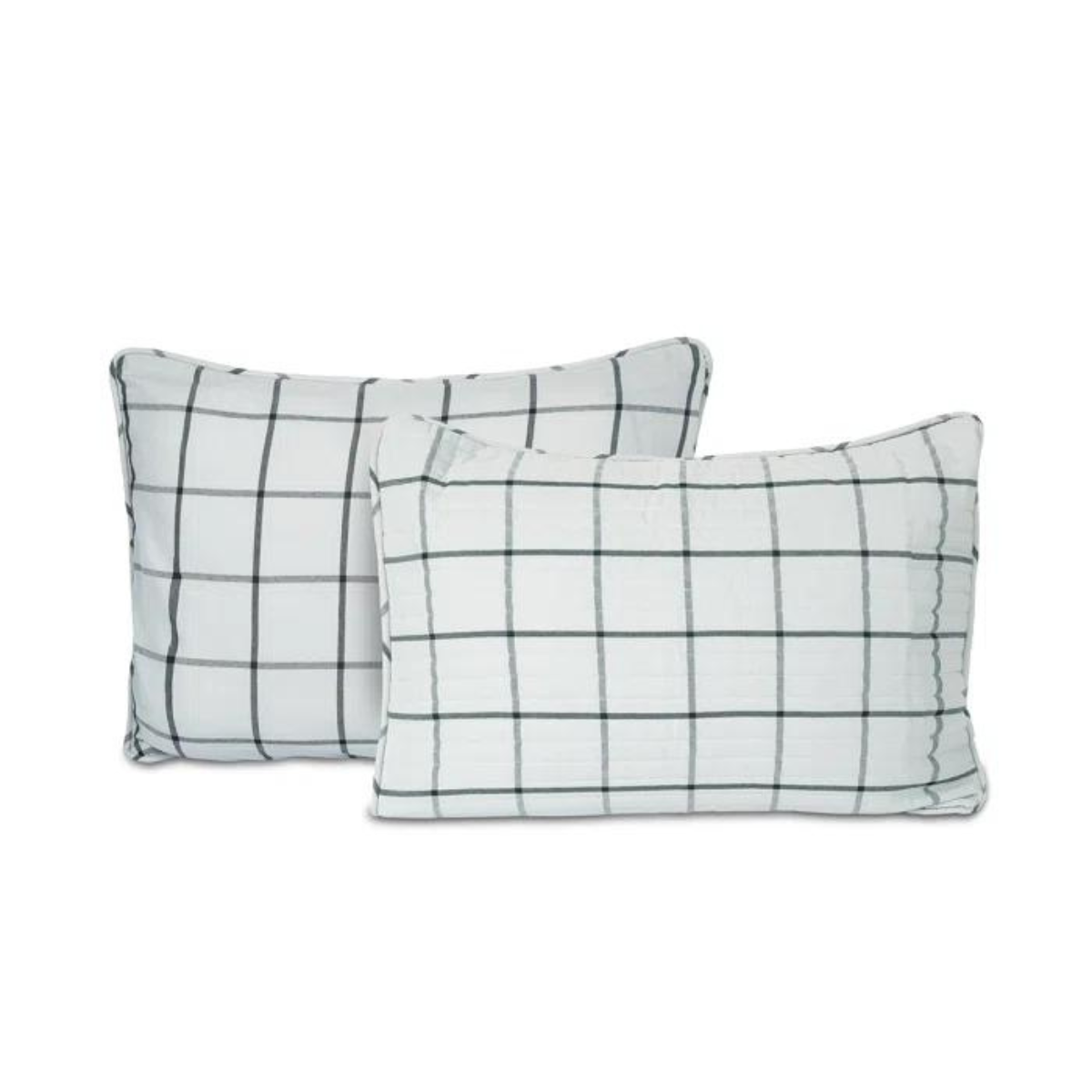 Anwari Cotton Sateen Plaid Coverlet Set