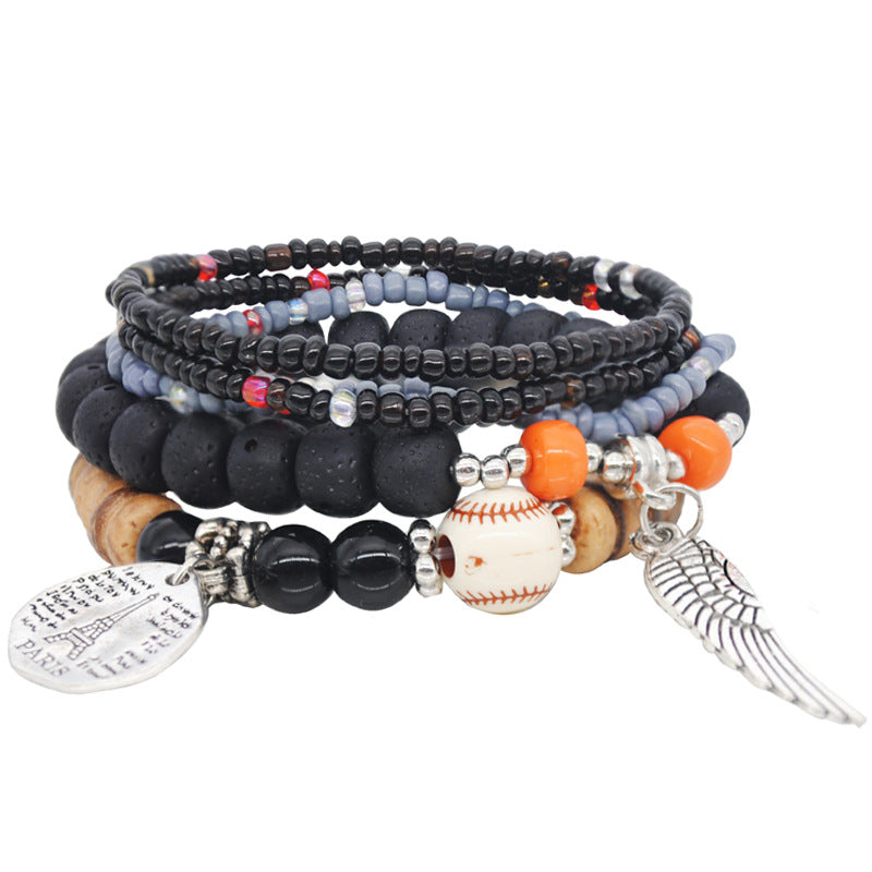 Bohemian Women's Multi Layered Elastic Bead Stackable Bracelet Set