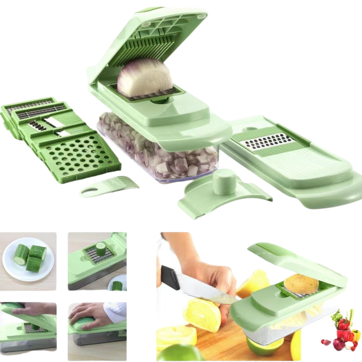 10 Piece Vegetable Chopper Multi Kitchen Cutter