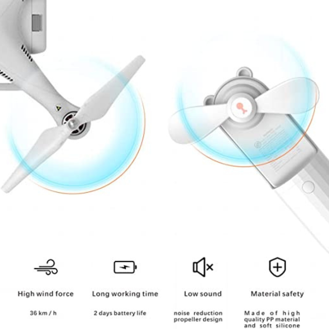 Handheld Portable Mini Fan USB Rechargeable White