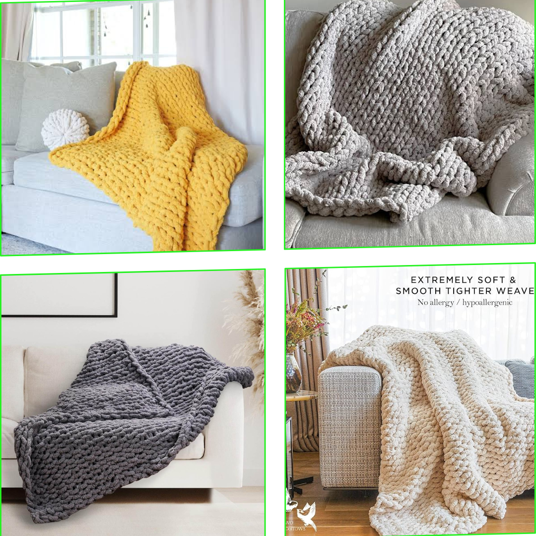 Two Sparrows Chunky Knit Blanket Throw 50"x60"