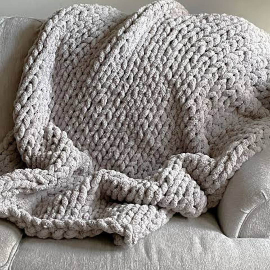 Two Sparrows Chunky Knit Blanket Throw 50"x60"