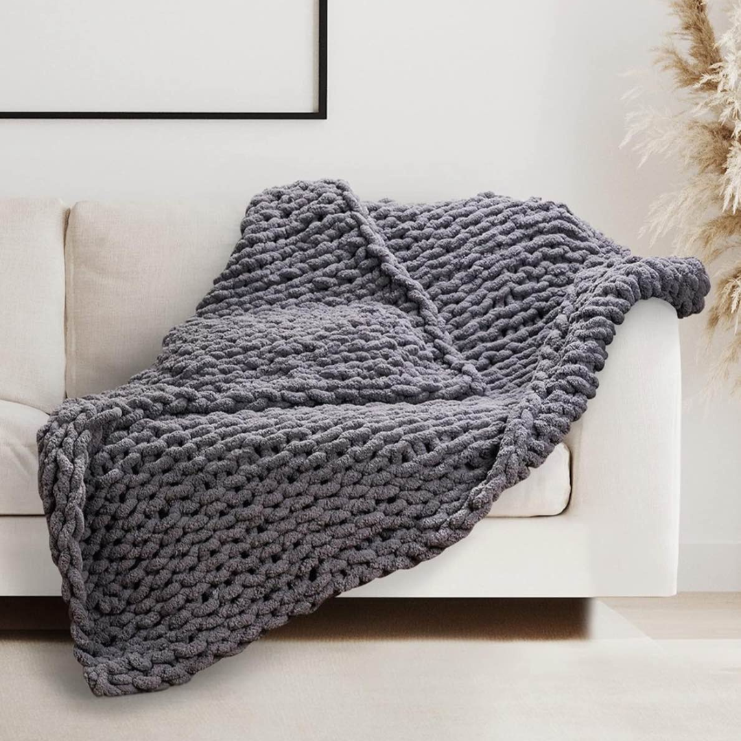 Two Sparrows Chunky Knit Blanket Throw 50"x60"
