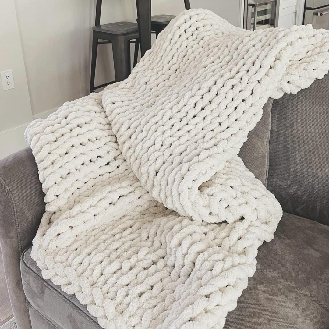 Two Sparrows Chunky Knit Blanket Throw 50"x60"