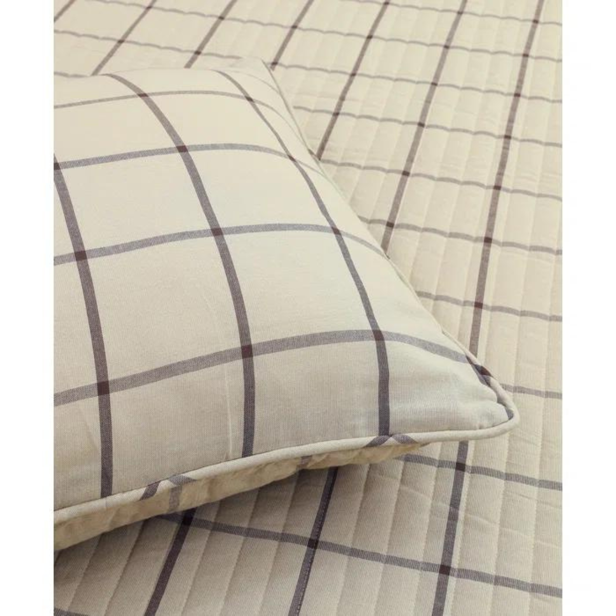 Anwari Cotton Sateen Plaid Coverlet Set