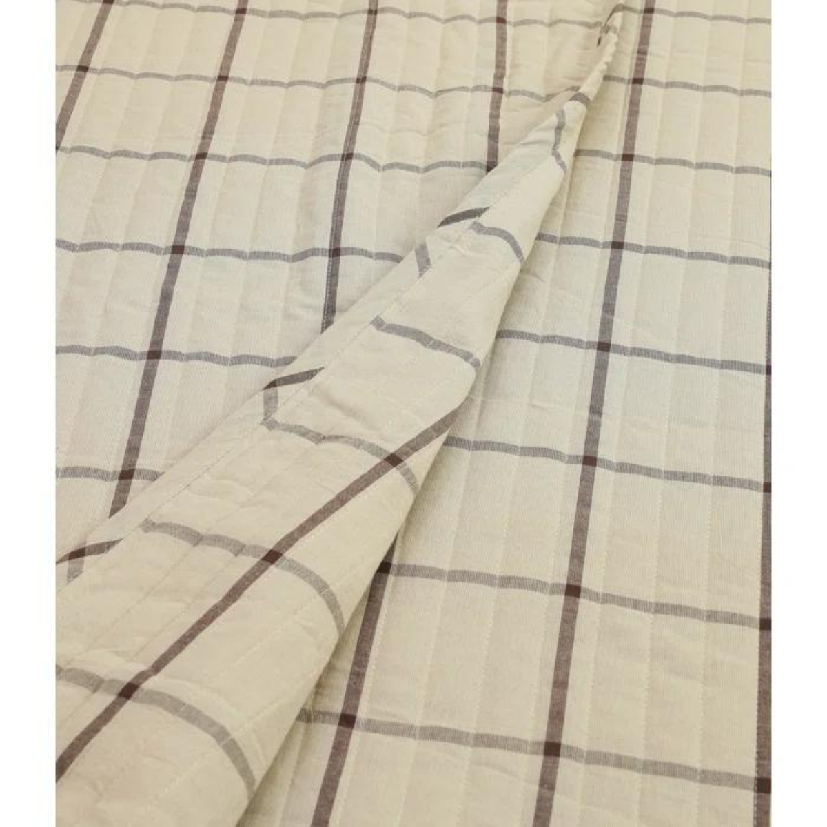 Anwari Cotton Sateen Plaid Coverlet Set