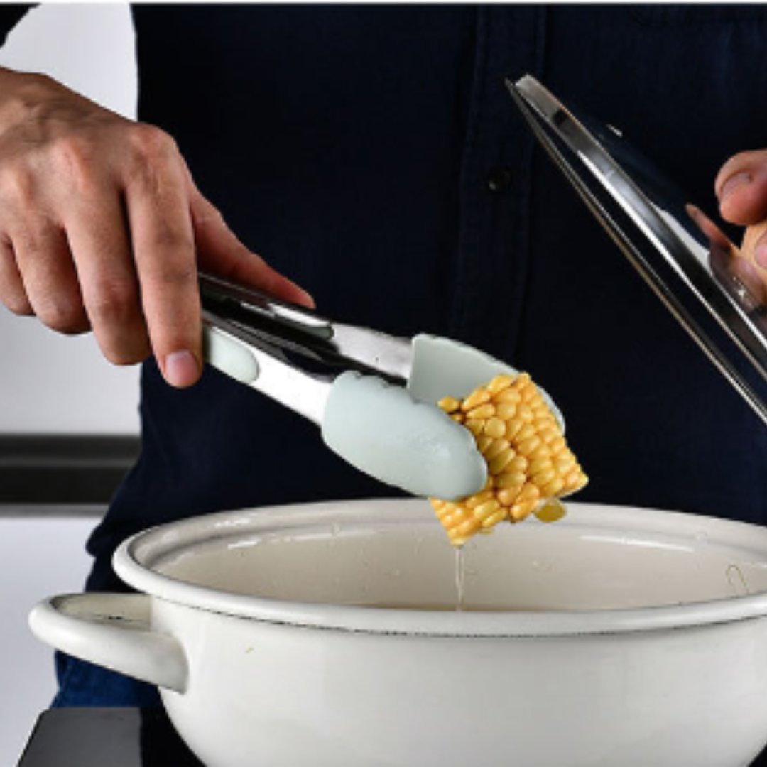 9 Piece Silicone Kitchen Cooking Utensil Set Wooden Handle with Plastic Holder