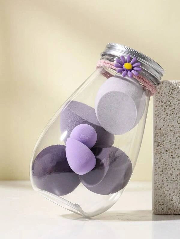 4pcs/6pcs Soft Teardrop Makeup Sponge Blender in a Drift Bottle