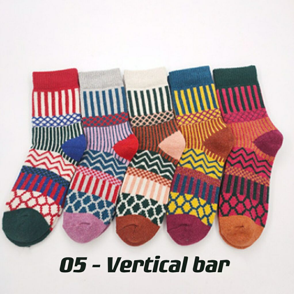 Ladies Winter Socks, Vintage Casual Boat Socks (5 pairs)