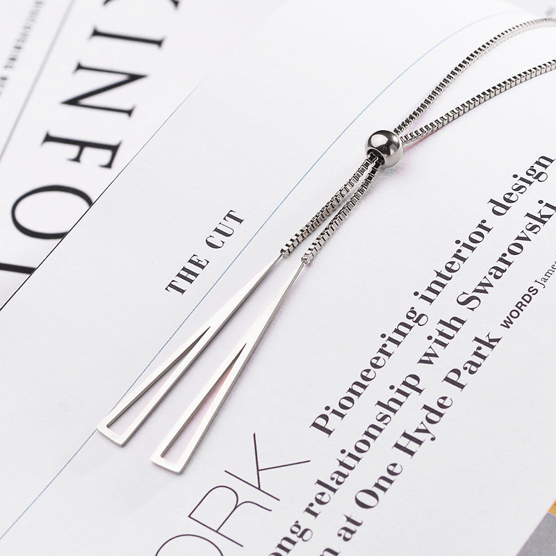 Sexy Tassel Charm Pull Adjustment Chain Choker Necklace Stainless Steel