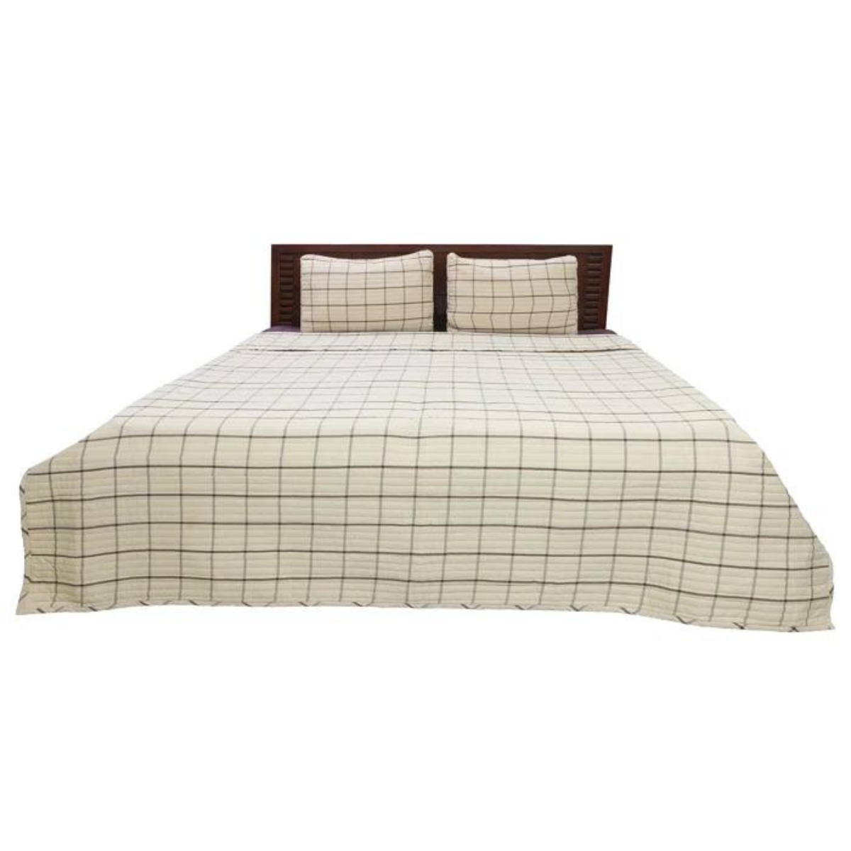 Anwari Cotton Sateen Plaid Coverlet Set