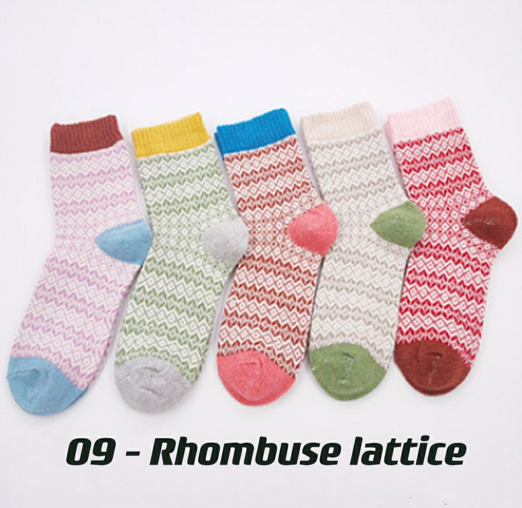 Ladies Winter Socks, Vintage Casual Boat Socks (5 pairs)