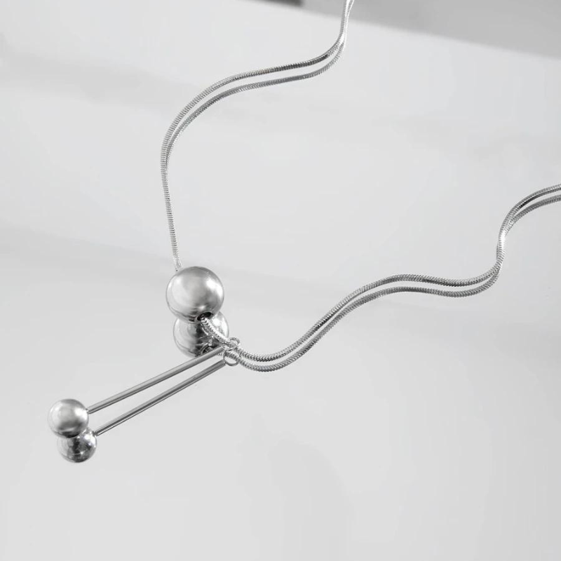 Steel Ball Pendant Necklace Stainless Steel