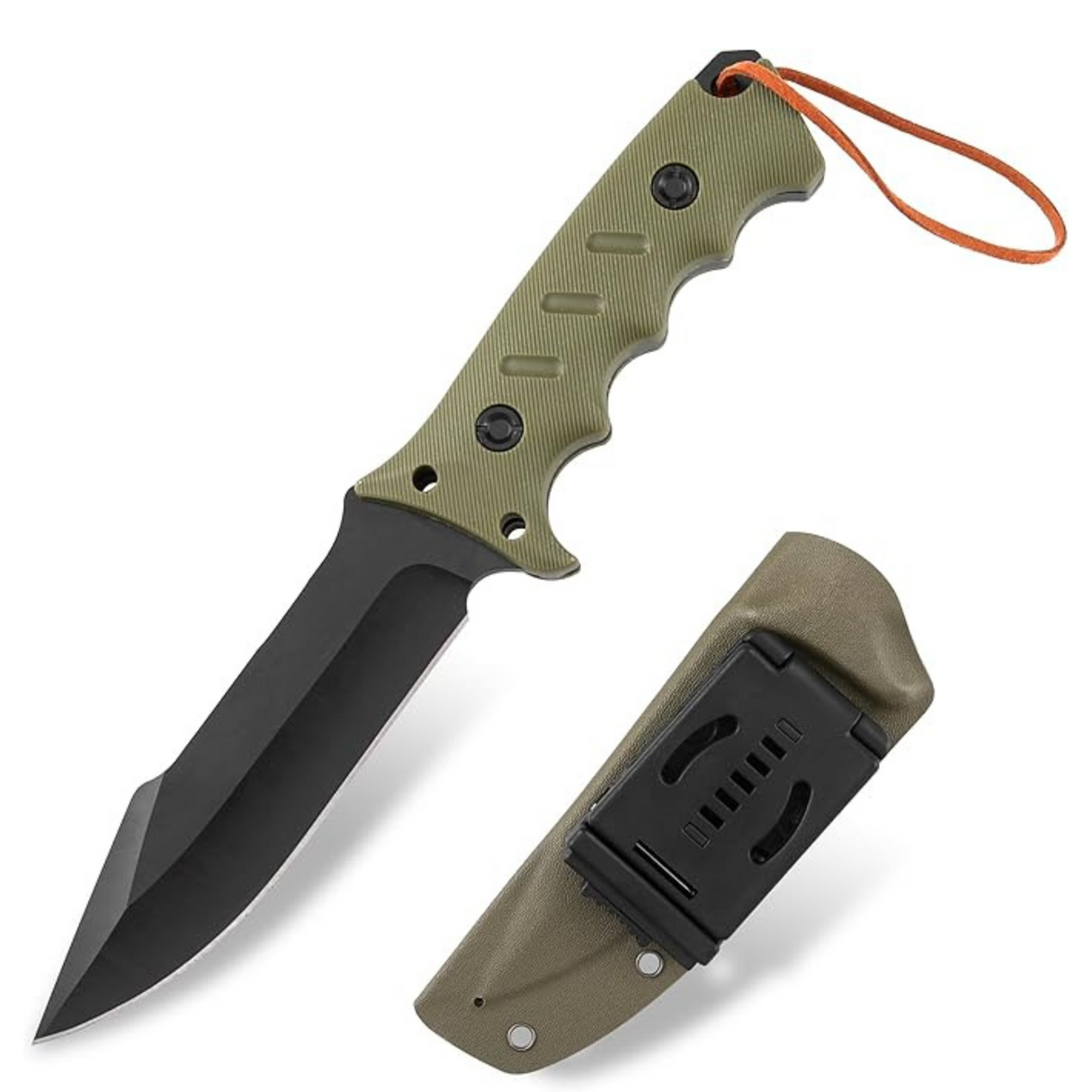 Heavy Duty Outdoor Fixed Blade Survival Knife with Kydex Sheath