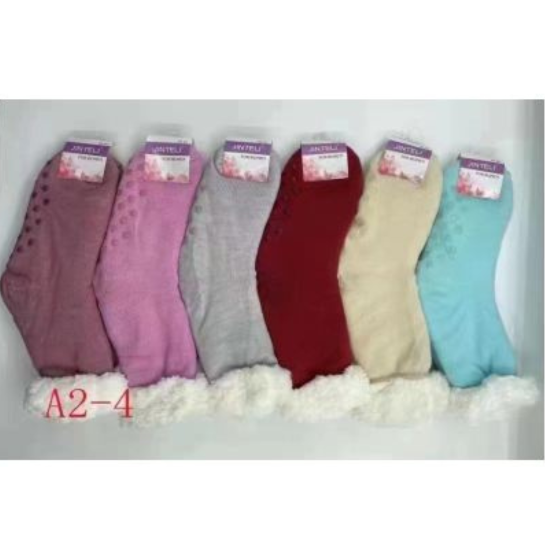 6pairs Christmas Winter Fluffy Thermal Sherpa Slipper Socks