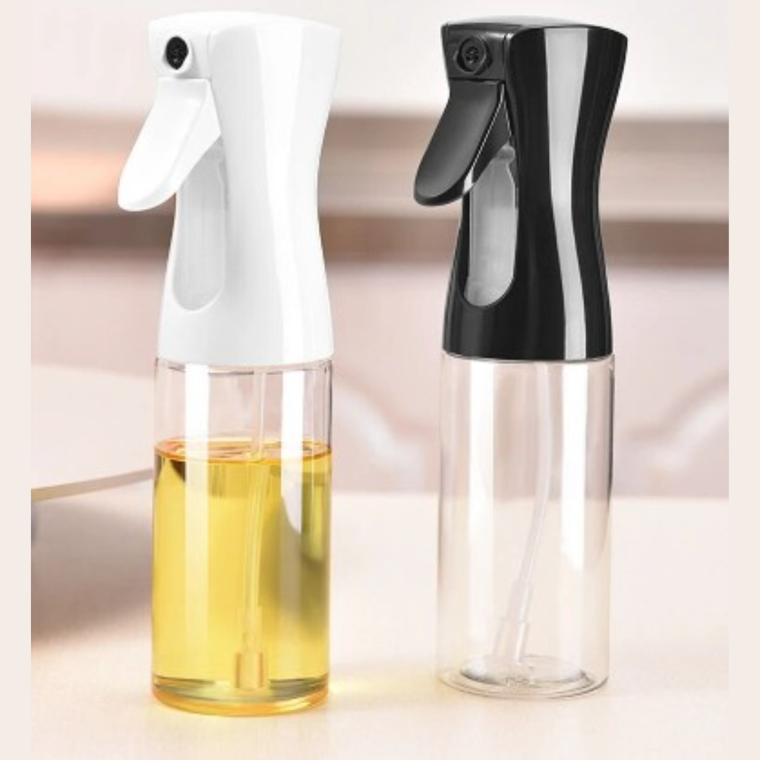 2 Piece Set Cooking Oil Spray Bottle with Oil Brush and Cleaning Sponge