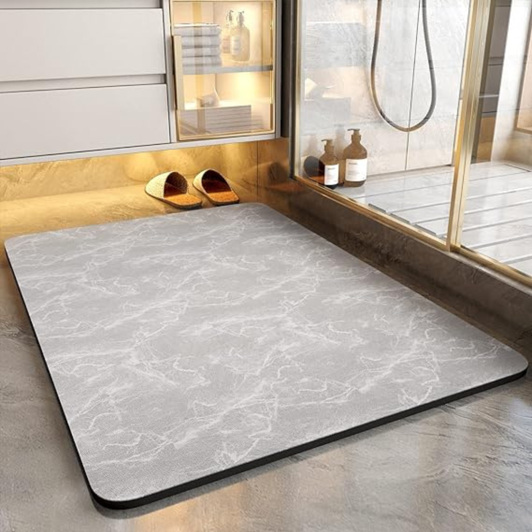 Non Slip Bathroom Mat Stain Resistant and Quick Dry, 17" x 27"Light Grey