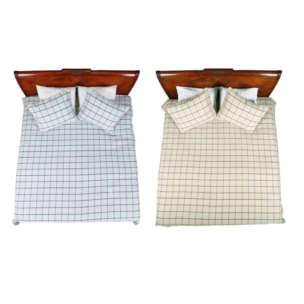 Anwari Cotton Sateen Plaid Coverlet Set