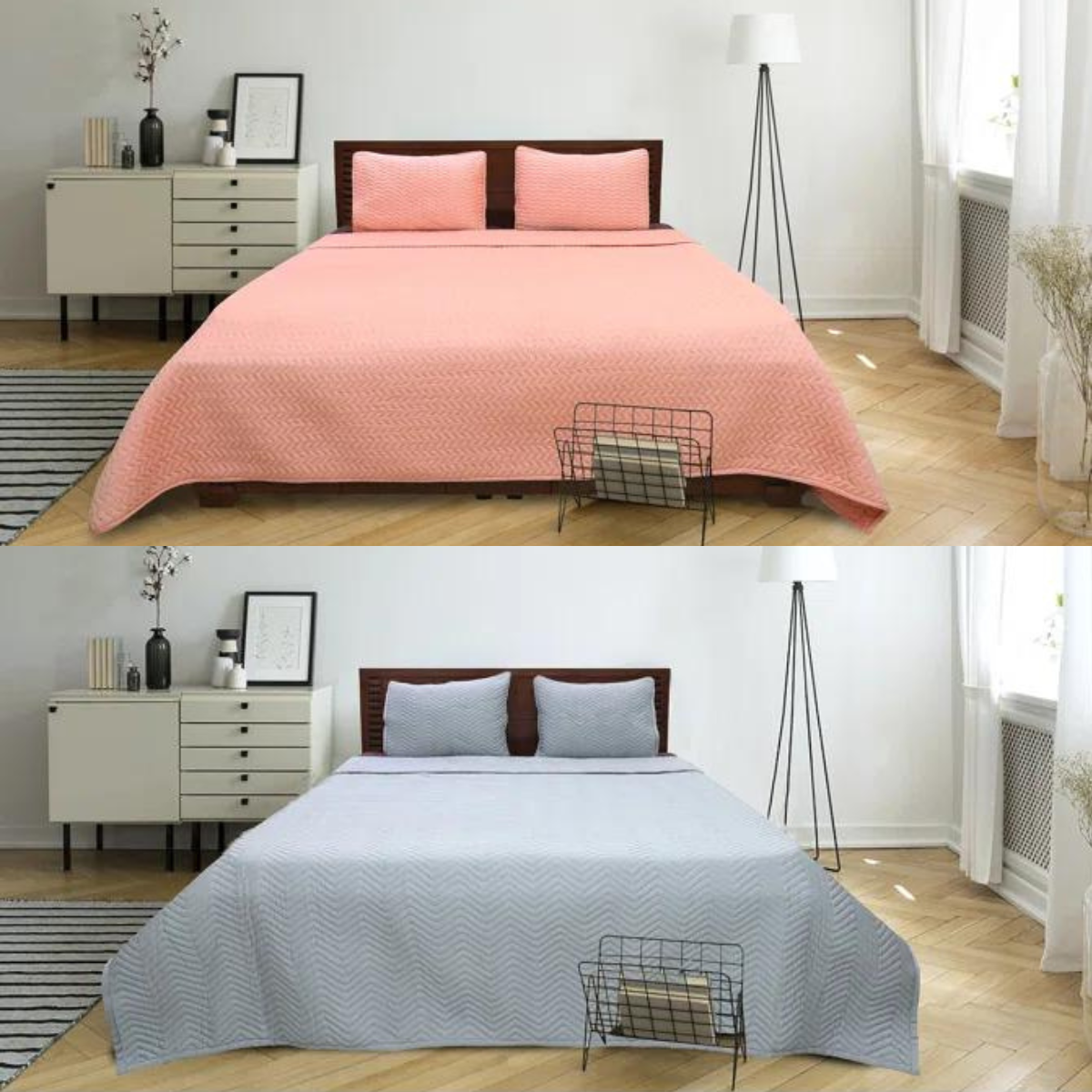 Standard Cotton Reversible Quilt Set