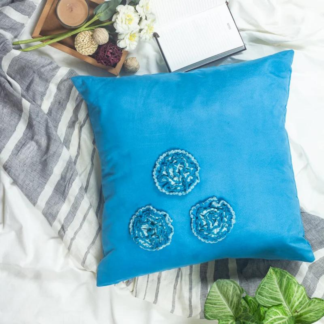 Floral Polyester Throw Pillow