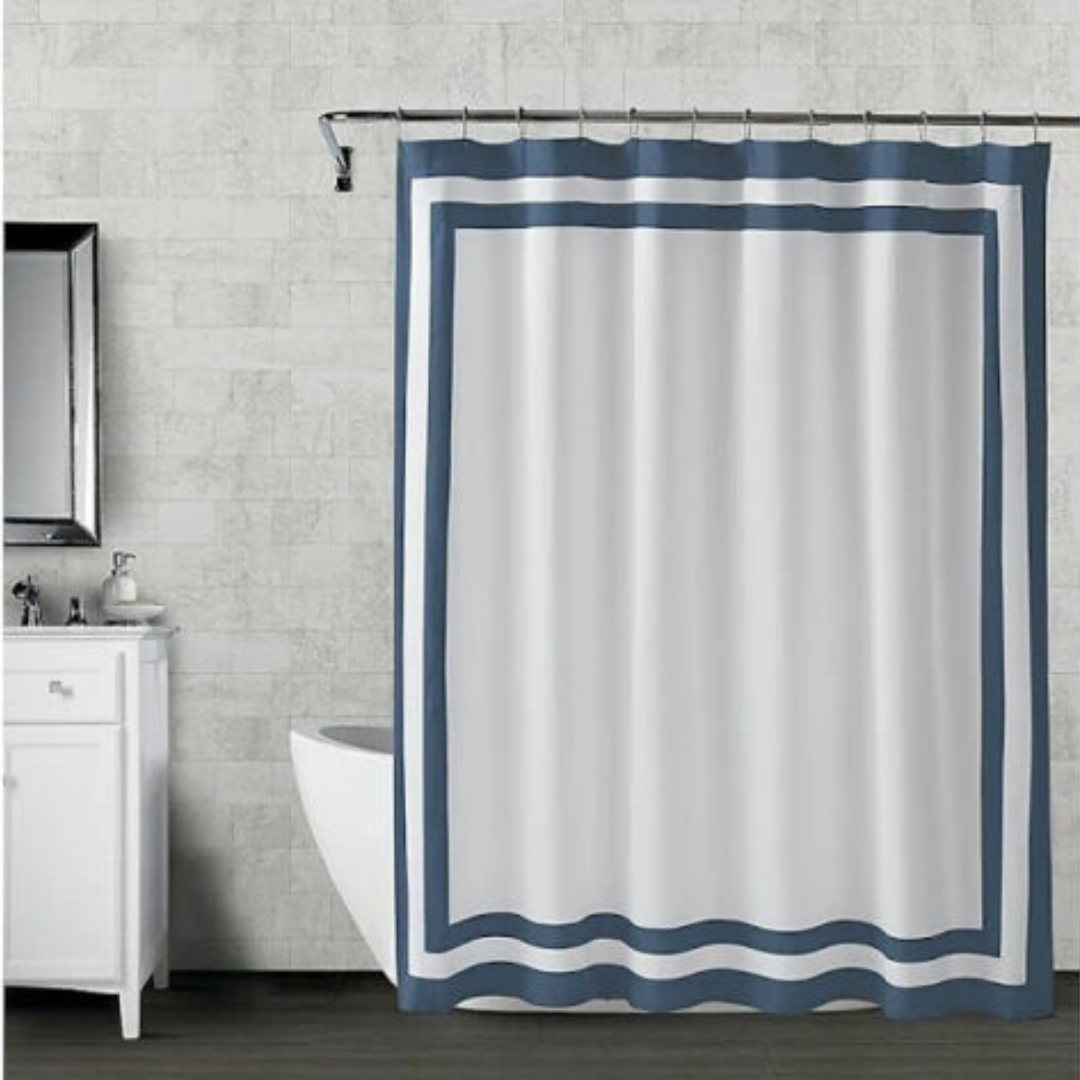 Wamsutta® Hotel Border Square Shower Curtain 72x72 inch Navy