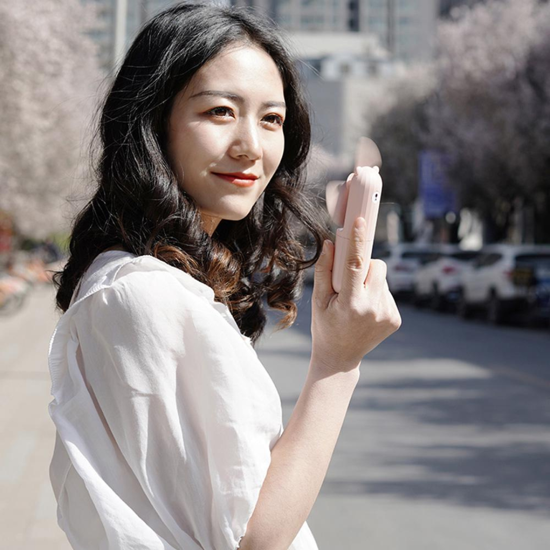 Handheld Portable Mini Fan USB Rechargeable White