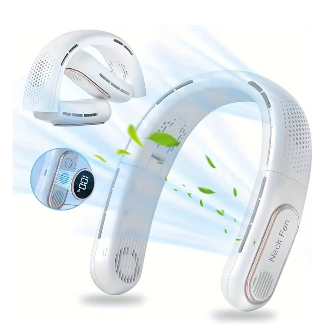 Foldable Bladeless Hanging Neck Fan USB Rechargeable