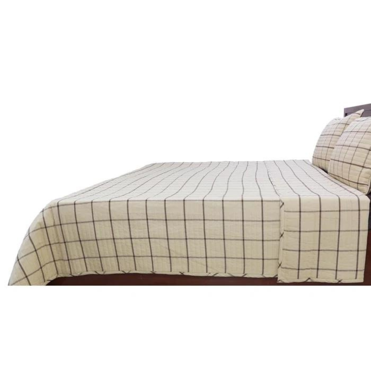 Anwari Cotton Sateen Plaid Coverlet Set