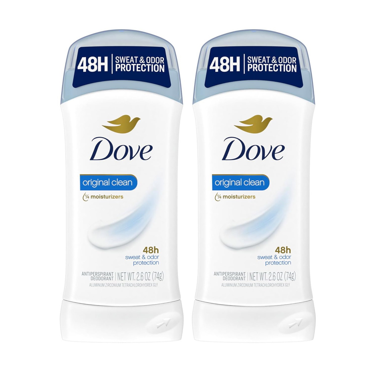 2 Pack Dove Invisible Solid Antiperspirant Deodorant Stick Original Clean