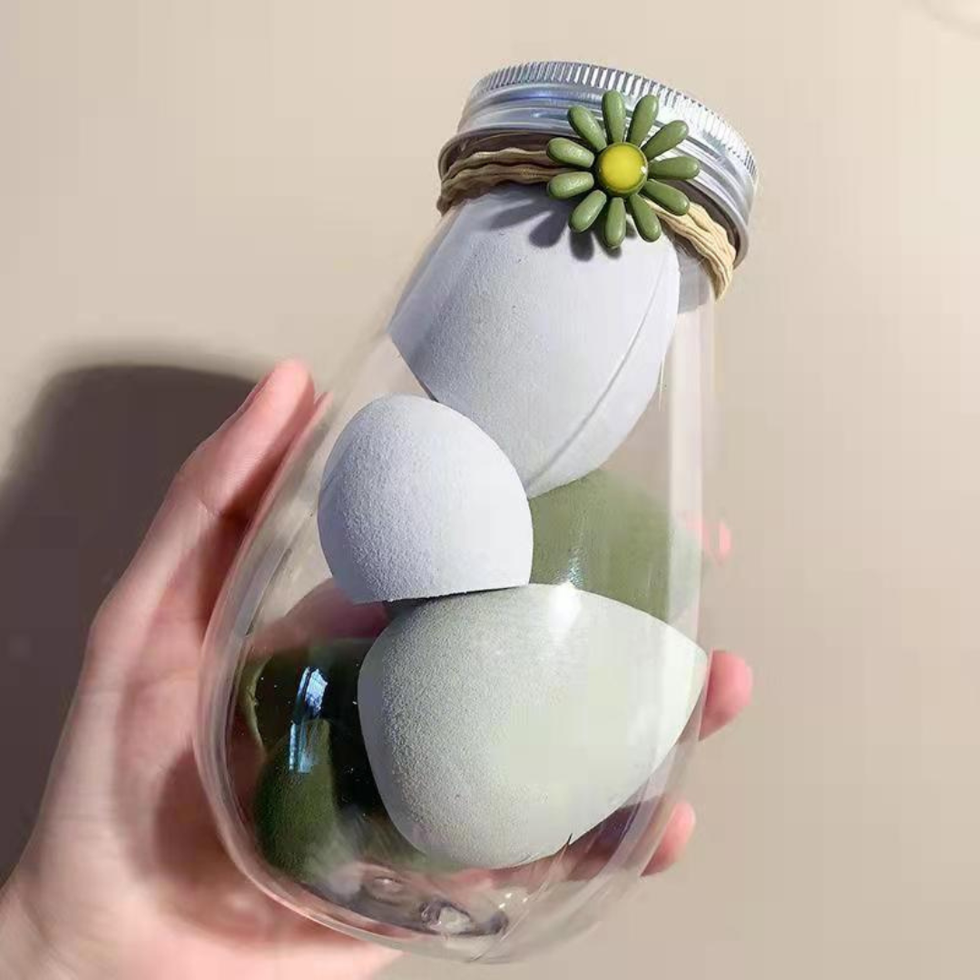 4pcs/6pcs Soft Teardrop Makeup Sponge Blender in a Drift Bottle