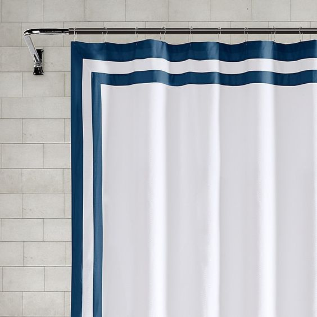 Wamsutta® Hotel Border Square Shower Curtain 72x72 inch Navy