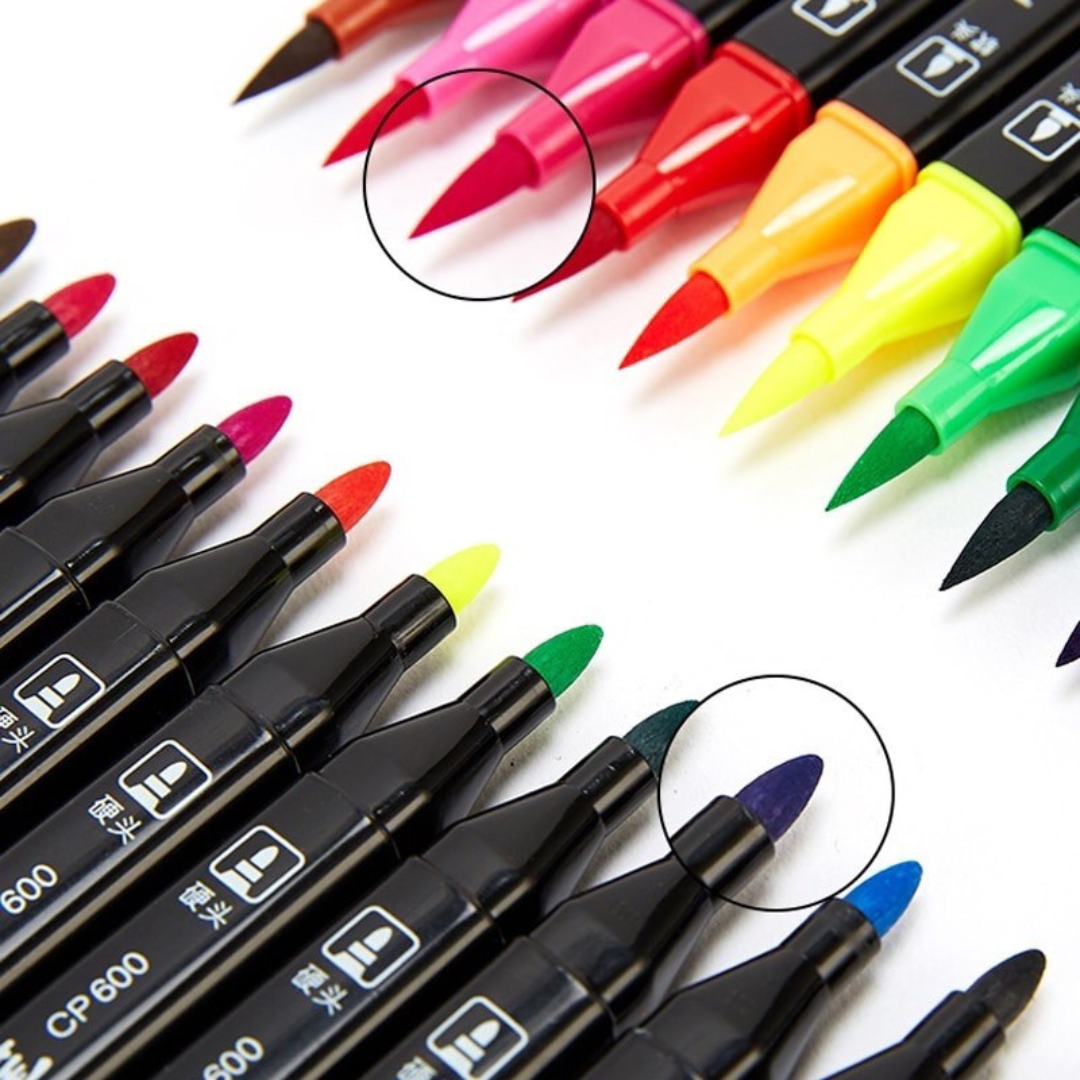 24pc Set Watercolor Calligraphy Twin Tip Brush Pen