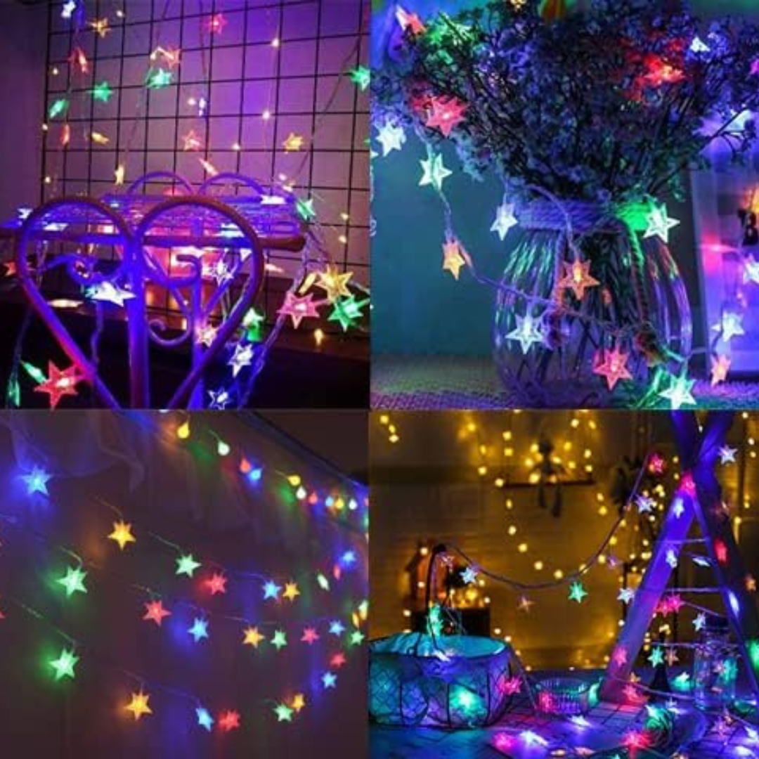 Star String Lights 32.8ft 50LED Battery Operated with 8 Modes Color Changing and Remote Control