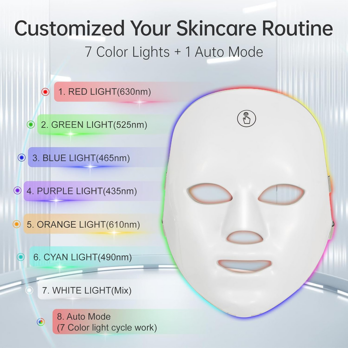 Portable 7 Color Red Light Facial Masks