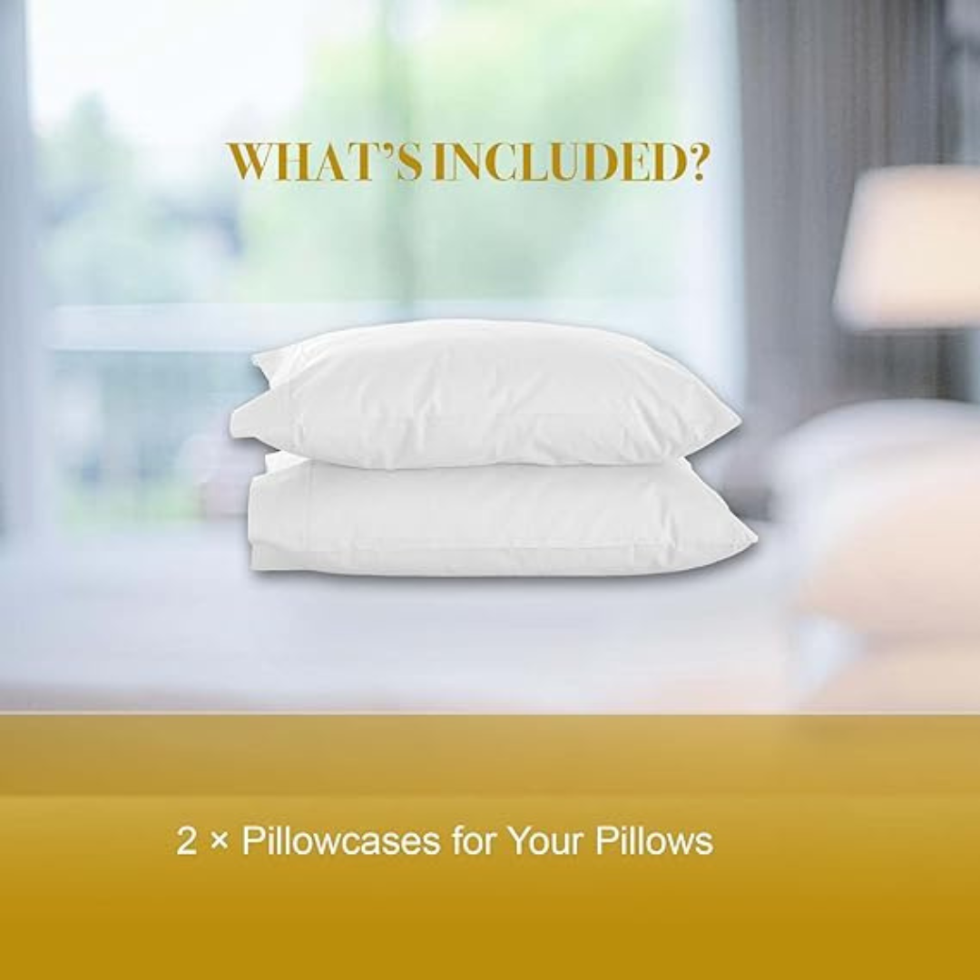 CozCot 100% Cotton Pillow Case Set of 2 Fits Standard & Queen