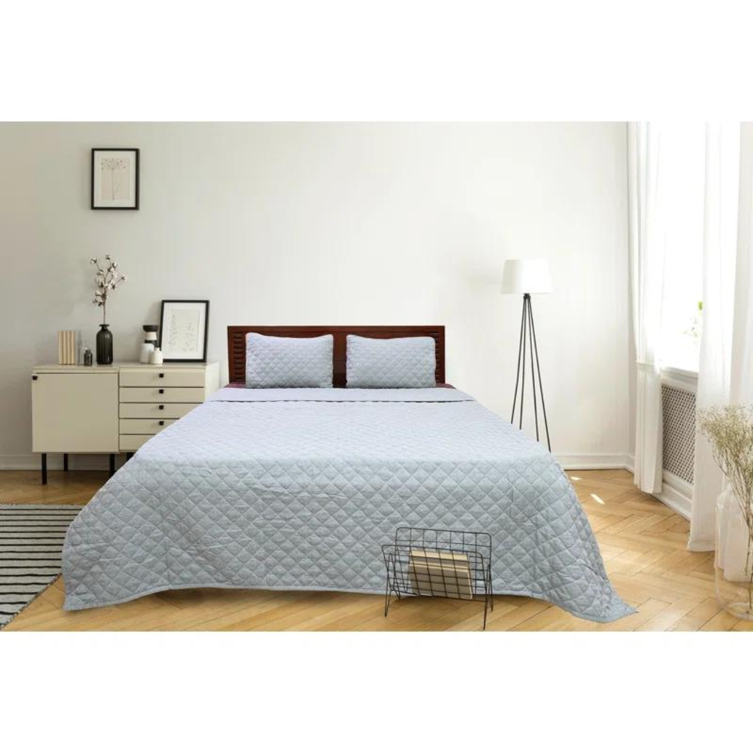 Standard Cotton Reversible Coverlet / Bedspread Set
