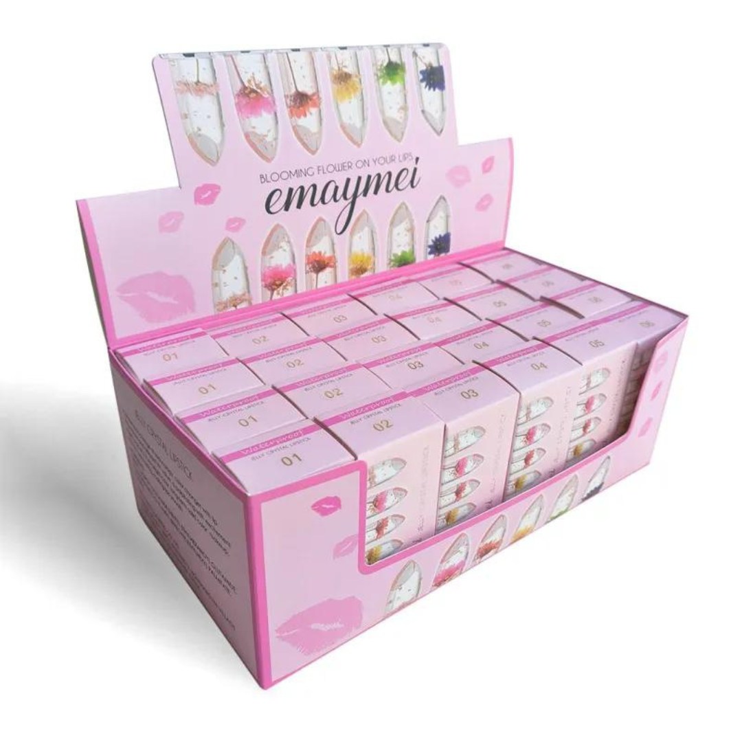 6 piece Set Jelly Crystal Flower Color Changing Lipstick