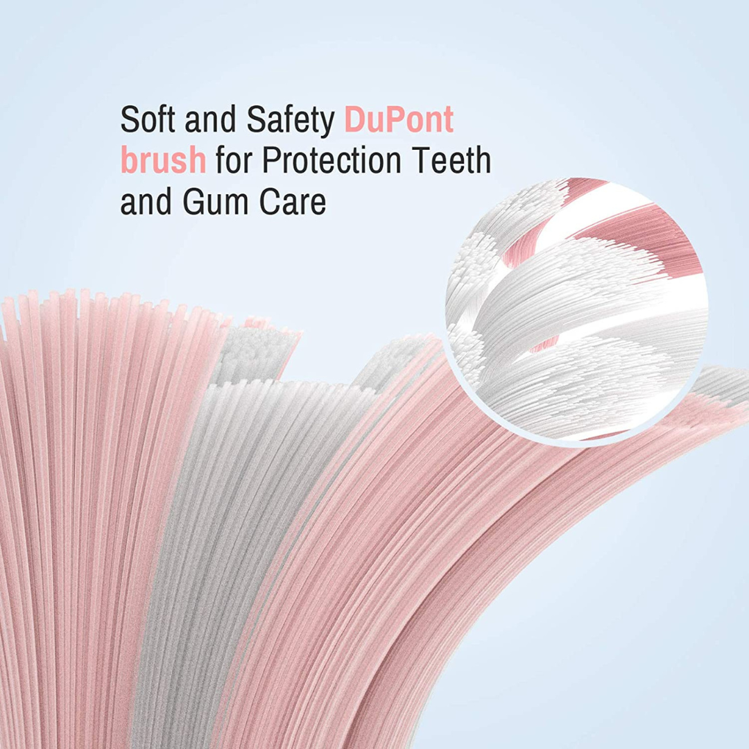 Sonic Electric Vibrating Toothbrush with Smart Timer for Adults, Pink