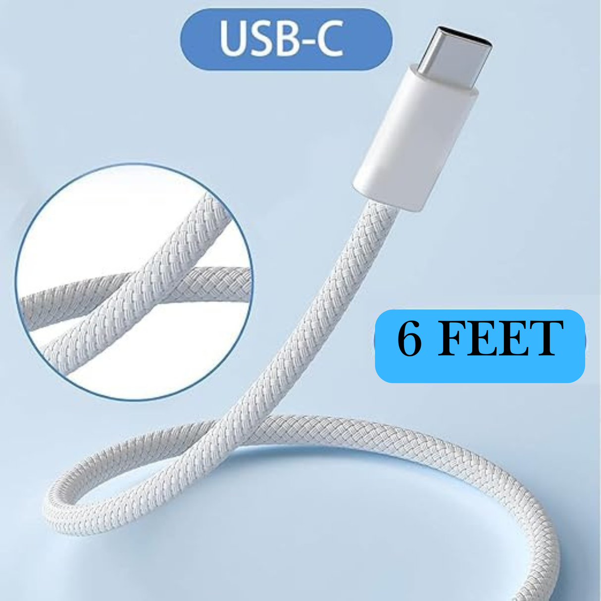 20w Fast Charging Block with 6 FT Cable