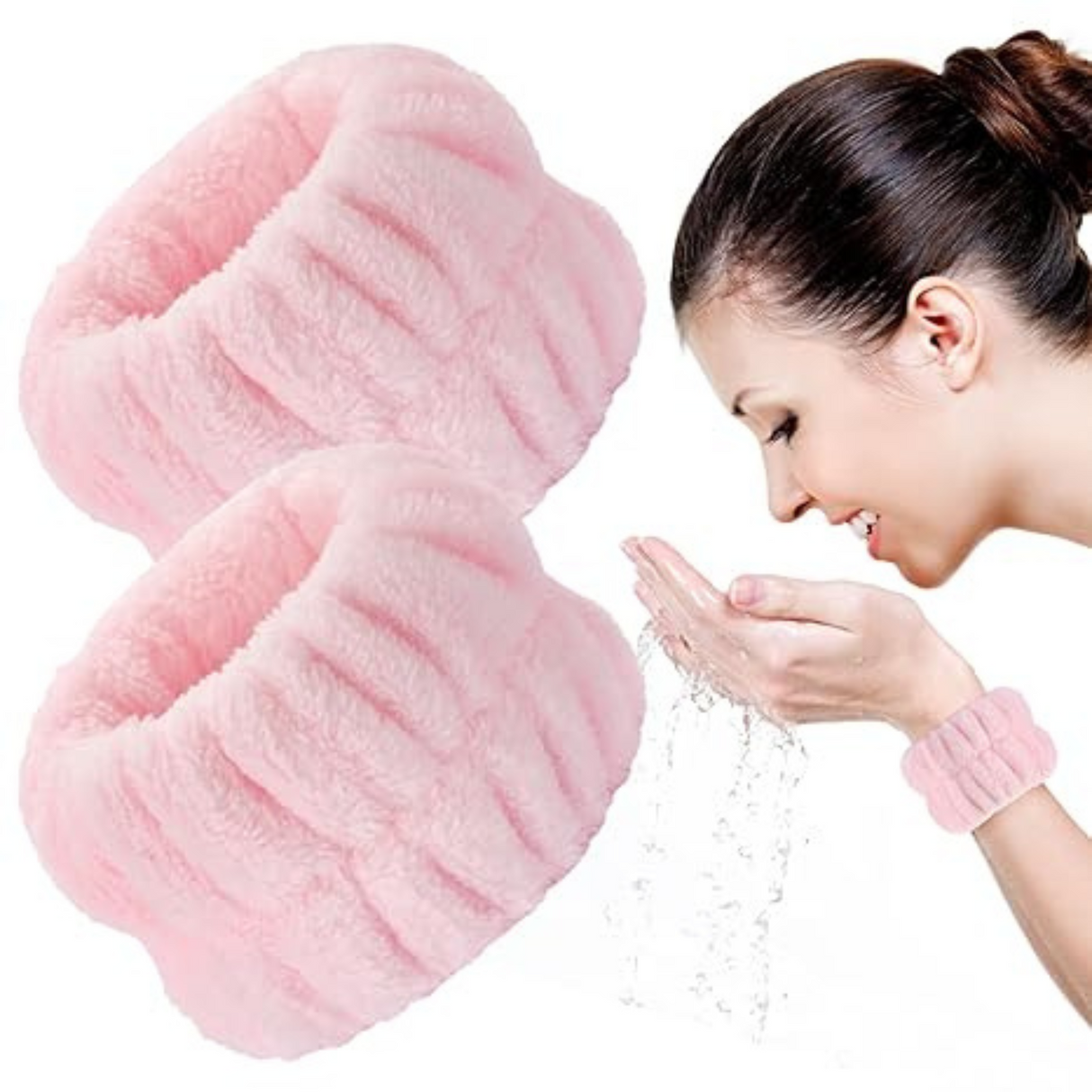 2pc Face Washing Absorbent Wristbands