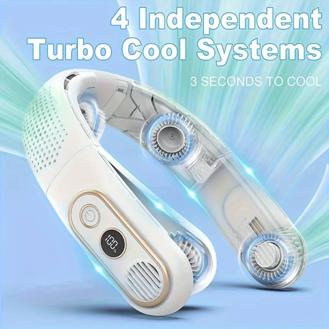 Foldable Bladeless Hanging Neck Fan USB Rechargeable