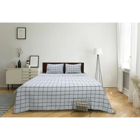 Anwari Cotton Sateen Plaid Coverlet Set
