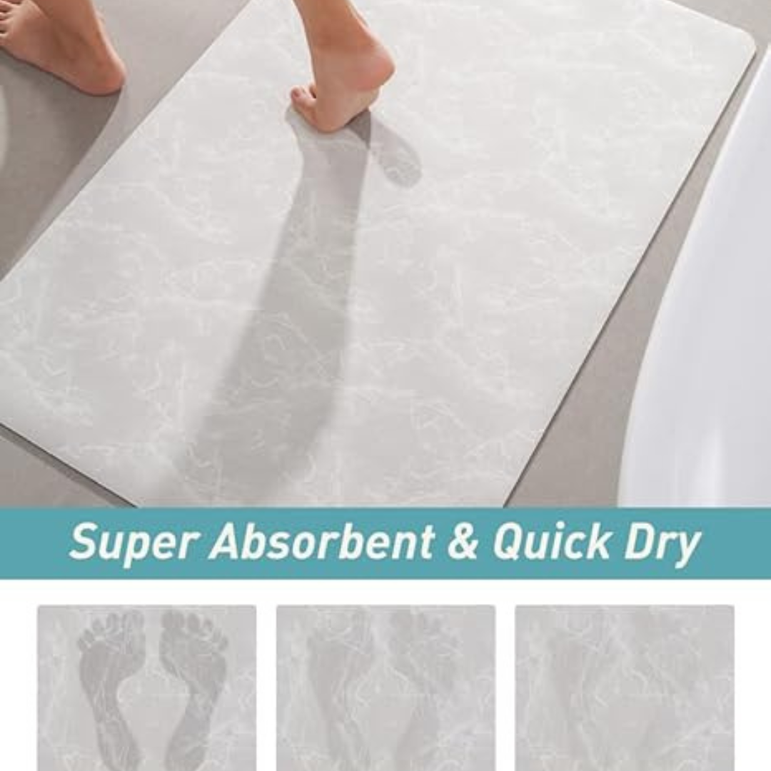 Non Slip Bathroom Mat Stain Resistant and Quick Dry, 17" x 27"Light Grey