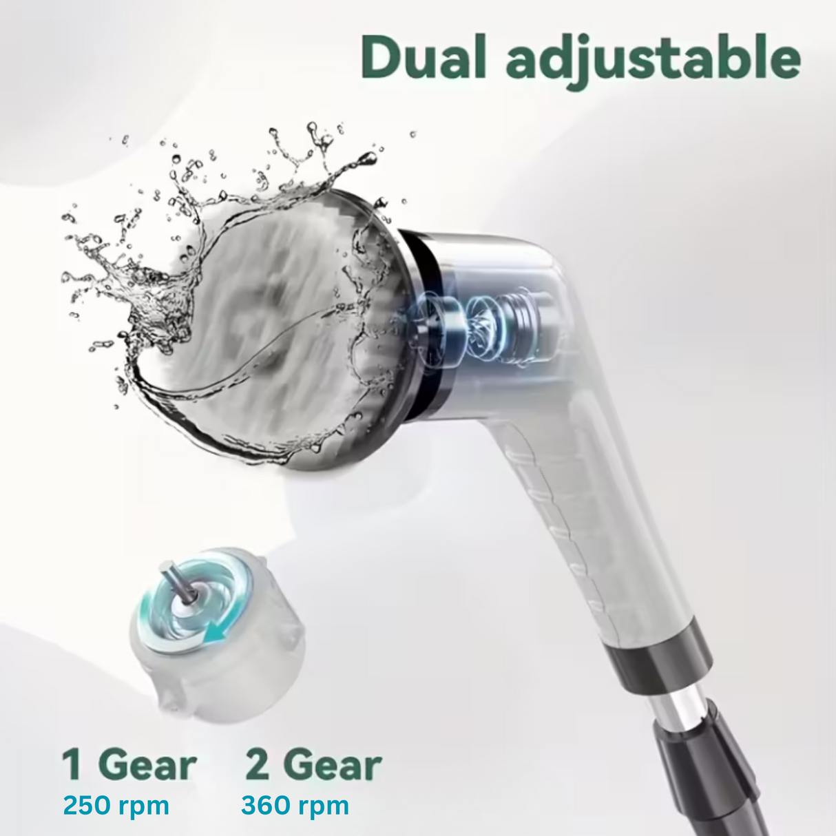 9 in 1 Electric Rotating Cleaning Brush with Replaceable Heads and Adjustable Telescopic Handle