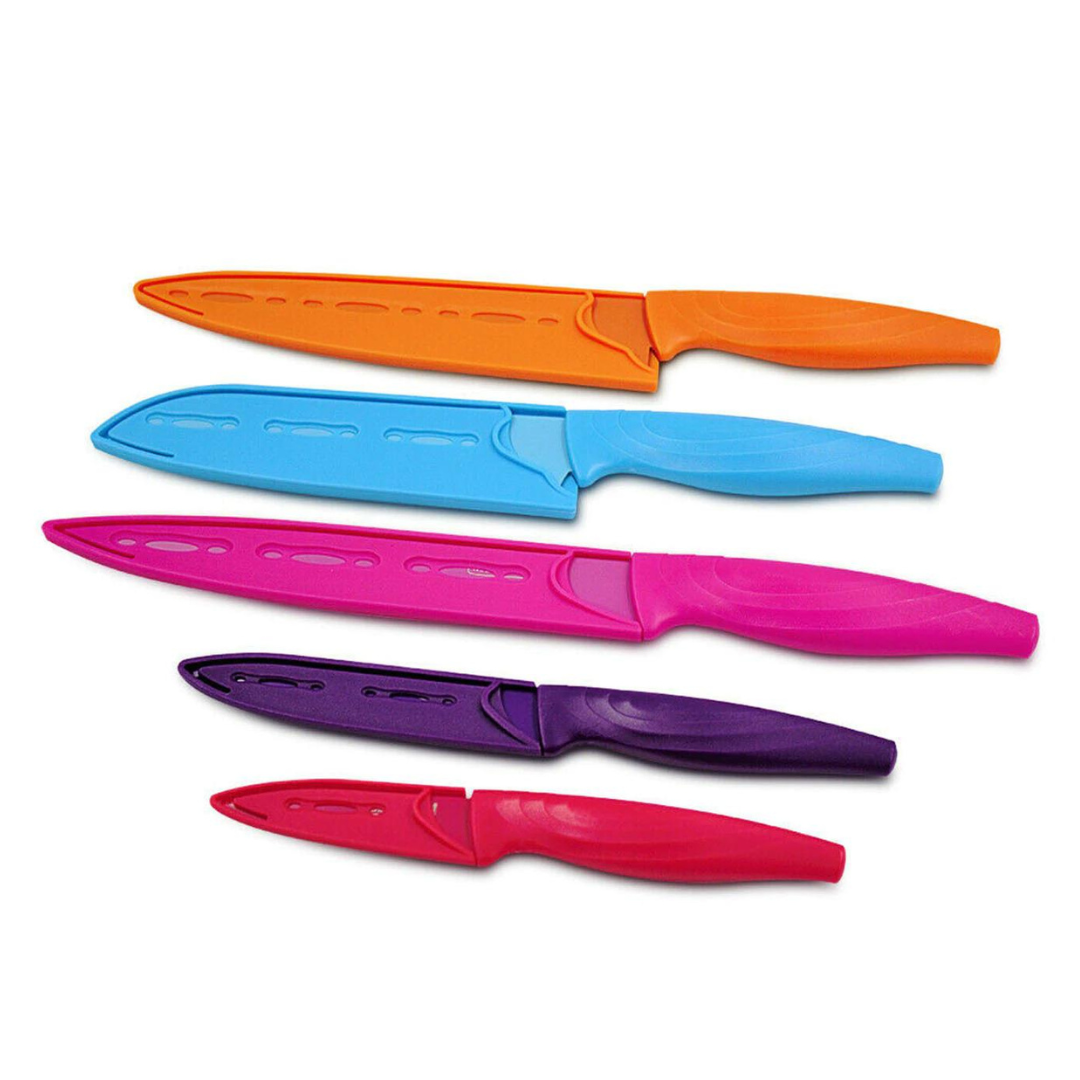 Michelangelo Colorful Stainless Steel Kitchen Knife 10 Piece Set