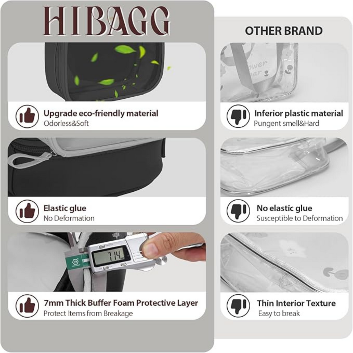 2 piece Set Hibagg TSA Approved Travel Toiletry Bag with Handle